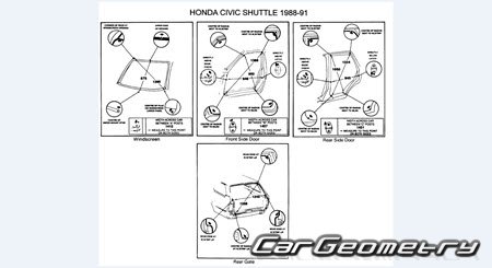 Honda Civic Shuttle (EF) 1987-1997 (RH Japanese market) Body dimensions