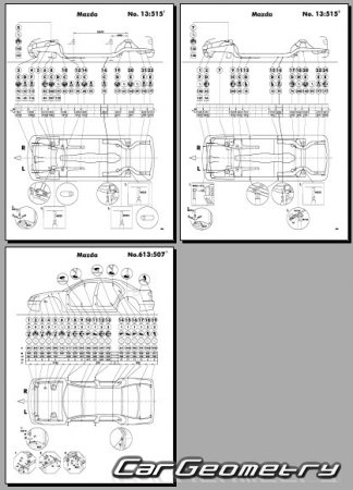 Mazda Millenia & Eunos 800 (TA) 1993-2000 (RH Japanese market) Body dimensions