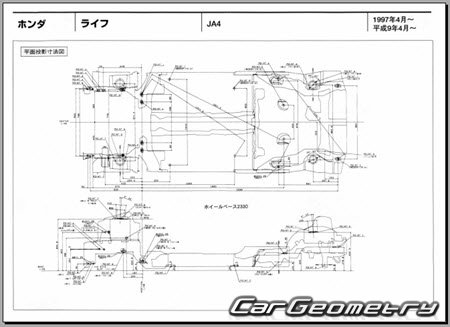 Honda Life (JA4) 1997-1998 (RH Japanese market) Body dimensions