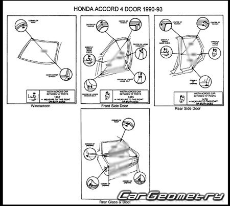 Honda Accord & Ascot (CB) 1989-1993 (RH Japanese market) Body dimensions