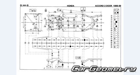   Honda Accord Coupe (CA6) 1988-1990 Body dimensions