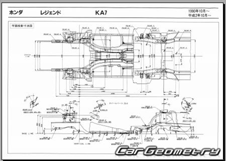 Honda Legend (KA7) 1990-1996 (RH Japanese market) Body dimensions