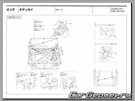 Honda Odyssey (RB1 RB2) 20032008 (RH Japanese market) Body dimensions