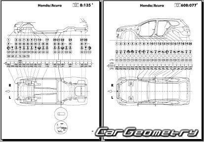 Honda Accord (CU2 CW2) 2009-2013 (RH Japanese market) Body dimensions