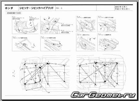 Honda Civic (FD1 FD3) 2005-2010 (RH Japanese market) Body dimensions