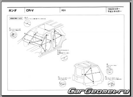 Honda CR-V (RD1 RD2) 1995-2001 (RH Japanese market) Body dimensions