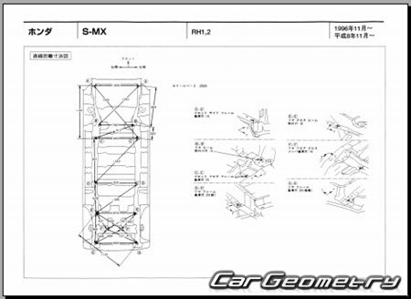 Honda S-MX (RH1 RH2) 1996-2002 (RH Japanese market) Body dimensions