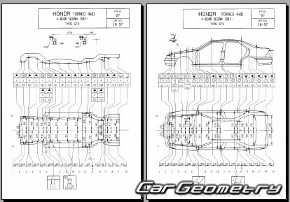 Honda Accord & Torneo 1997-2002 (RH Japanese market) Body dimensions