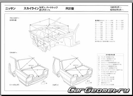 Nissan Skyline (R31) 1985-1989 (RH Japanese market) Body dimensions