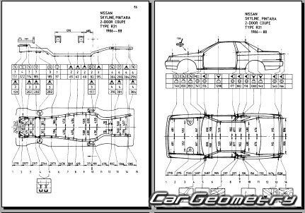 Nissan Skyline (R31) 1985-1989 (RH Japanese market) Body dimensions