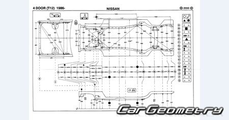 Nissan Auster & Stanza (T12) 1985-1990 (RH Japanese market) Body dimensions
