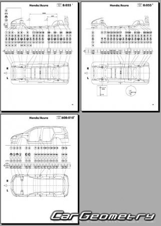Honda Odyssey (RA6 RA7 RA8 RA9) 1999-2003 (RH Japanese market) Body dimensions