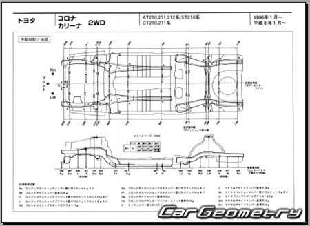   Toyota Carina (T21#) 19962002 (RH Japanese market) Body dimensions