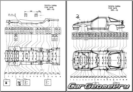 Toyota Supra (GA70 MA70) 1986-1993 (RH Japanese market) Body dimensions