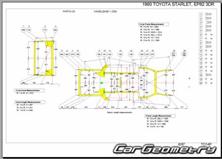 Toyota Starlet (P80) 1989-1995 (RH Japanese market) Body dimensions