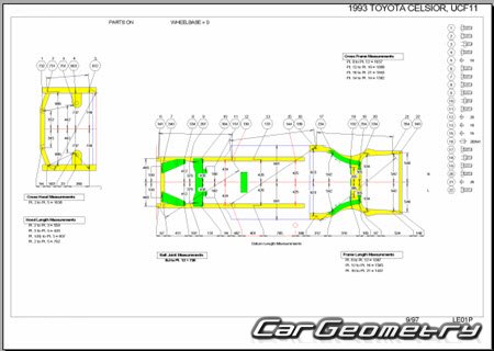 Toyota Celsior (UCF10 UCF11) 1989-1994 (RH Japanese market) Body dimensions