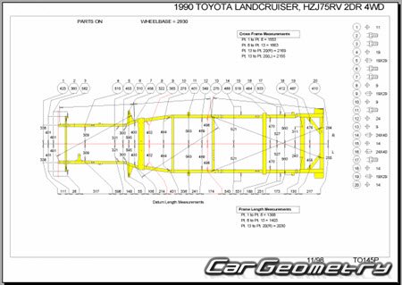 Toyota Land Cruiser 70 1984-2004 (RH Japanese market) Body dimensions