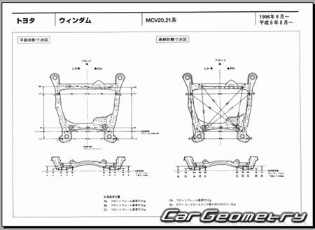 Toyota Windom (MV20 MV21) 1996-2001 (RH Japanese market) Body dimensions