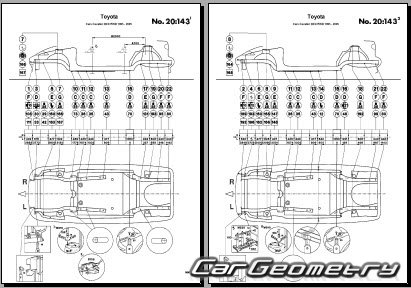 Toyota Cavalier (TJG00) 1996-2000 (RH Japanese market) Body dimensions