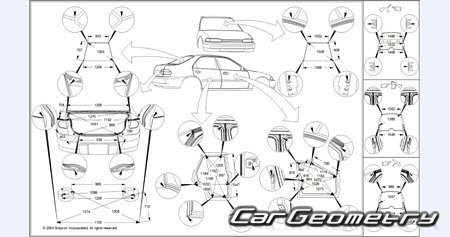 Toyota Cavalier (TJG00) 1996-2000 (RH Japanese market) Body dimensions