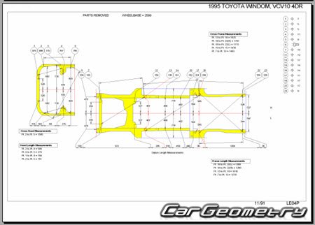 Toyota Windom (VV10) 19911996 (RH Japanese market) Body dimensions