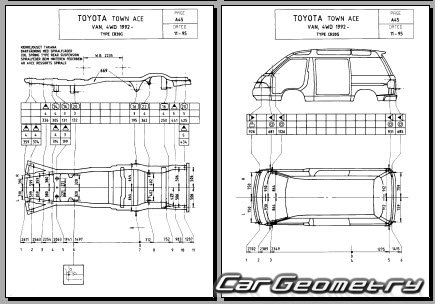 Toyota LiteAce  Toyota TownAce 1985-1996 (RH Japanese market) Body dimensions