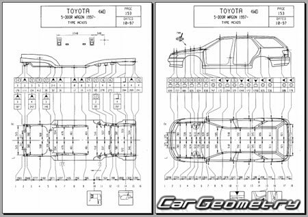 Toyota Camry Gracia (MCV2#, SXV2#) 1996-2001 (RH Japanese market) Body dimensions