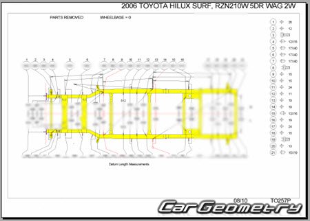 Toyota Hilux Surf (N210) 2002-2009 (RH Japanese market) Body dimensions