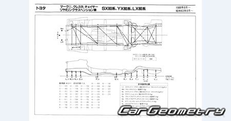 Toyota Mark II (X80) 1988-1992 (RH Japanese market) Body dimensions