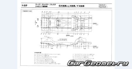 Toyota Cresta (X80) 1988-1992 (RH Japanese market) Body dimensions