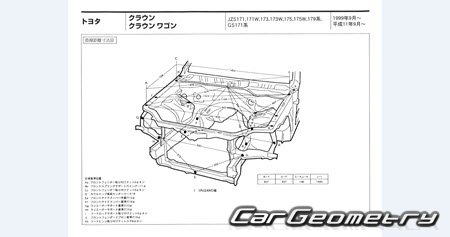 Toyota Crown Estate (S170) 1999-2007 (RH Japanese market) Body dimensions