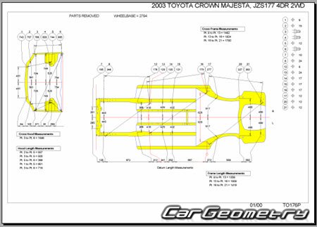 Toyota Crown Majesta (S170) 1999-2004 (RH Japanese market) Body dimensions