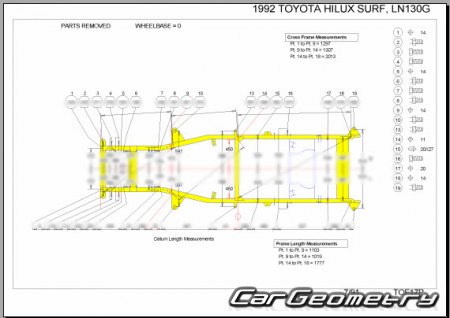 Toyota Hilux Surf (N130) 1989-1995 (RH Japanese market) Body dimensions