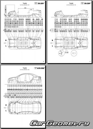 Toyota Allion  Toyota Premio (T240 T245) 2001-2007 (RH Japanese market) Body dimensions