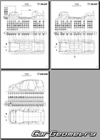 Toyota Opa (ACT10 ZCT10 ZCT15) 2000-2005 (RH Japanese market) Body dimensions