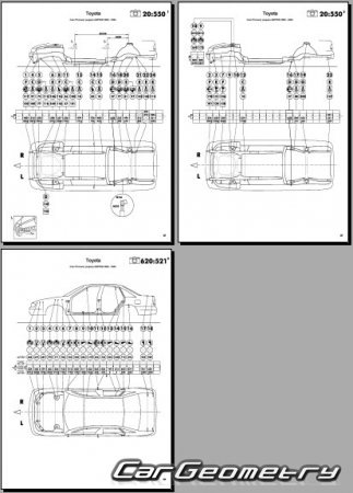 Toyota Pronard (MCX20) 2000-2004 (RH Japanese market) Body dimensions