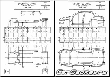 Daihatsu Charade (G200S G201S G203S) 1993-1999 (RH Japanese market) Body dimensions