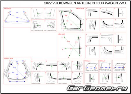 Кузовные размеры Volkswagen Arteon Shooting Brake 2020-2025 Body dimensions