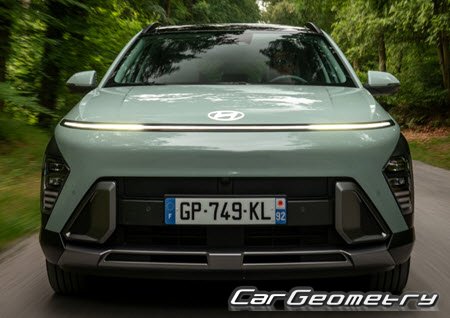 Кузовные размеры Хендай Кона Гибрид, Размеры кузова Hyundai Kona Hybrid (SX2 HEV) 2023-2029