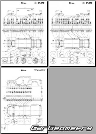 Размеры кузова Rivian R1T Pickup 2022-2029 Body dimensions