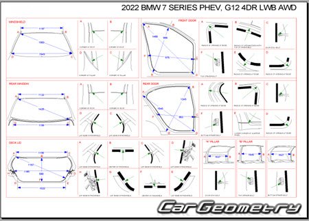   BMW 7 Series G12 2016-2022 Body dimensions