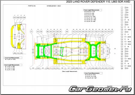   Land Rover Defender 110 (L663) 2020-2028 Body dimensions