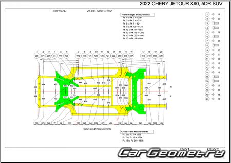   Chery Jetour X90 2021-2024 Body dimensions