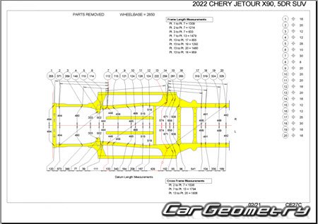   Chery Jetour X90 2021-2024 Body dimensions