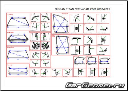   Nissan Titan (A61) 2016-2024 Body dimensions