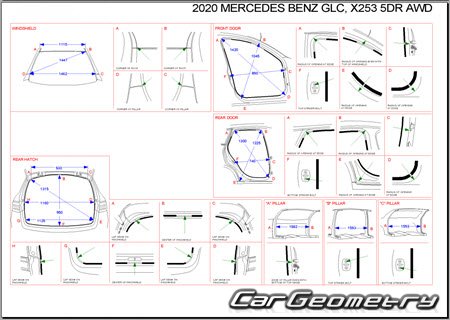   Mercedes GLC-Class (X253) 20152021 Body dimensions
