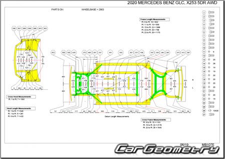   Mercedes GLC-Class (X253) 20152021 Body dimensions