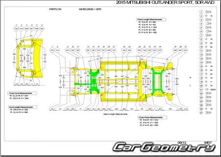   Mitsubishi Outlander Sport USA 2015-2018 Body dimensions