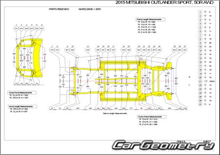   Mitsubishi Outlander Sport USA 2015-2018 Body dimensions