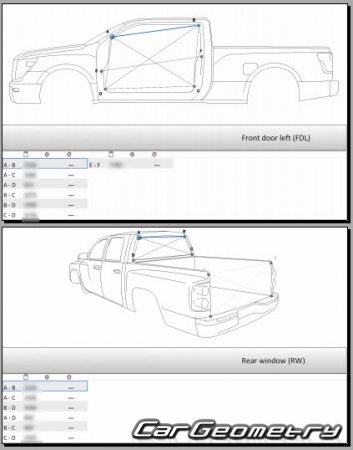   Nissan Titan (A61) 2016-2024 Body dimensions